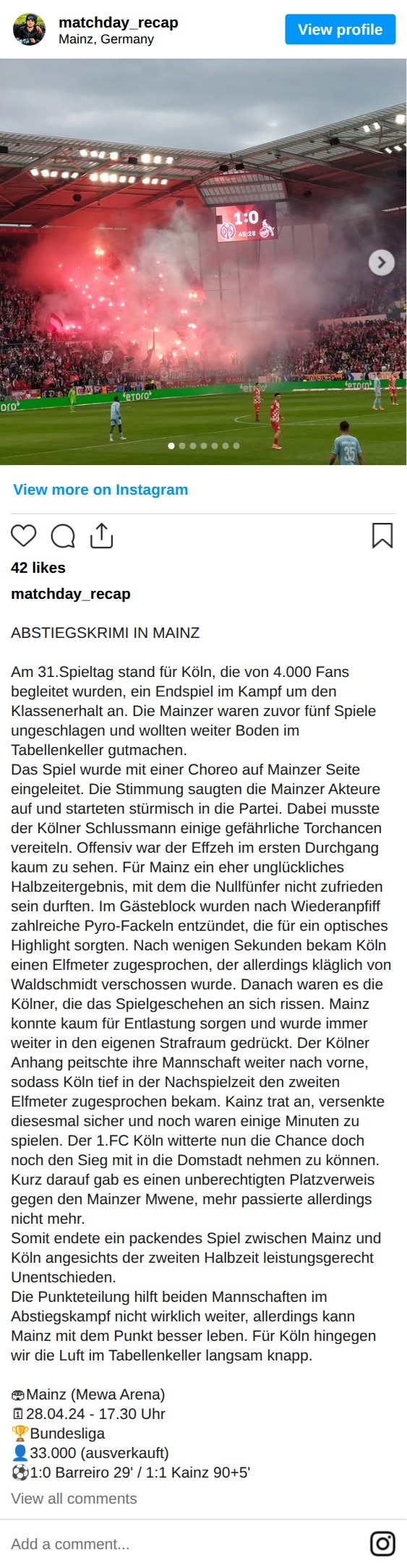 Matchbericht 28.04.2024