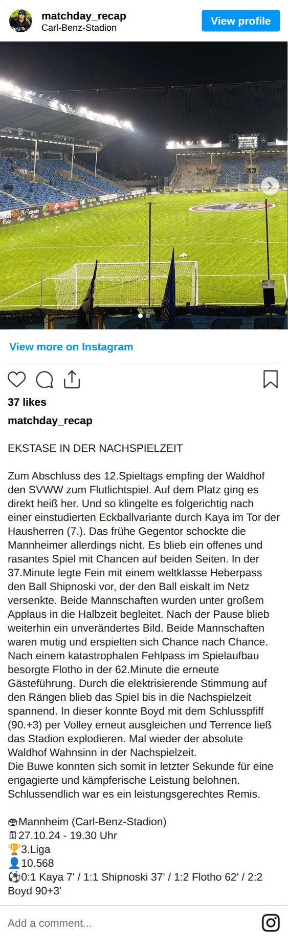 Matchbericht 27.10.2024