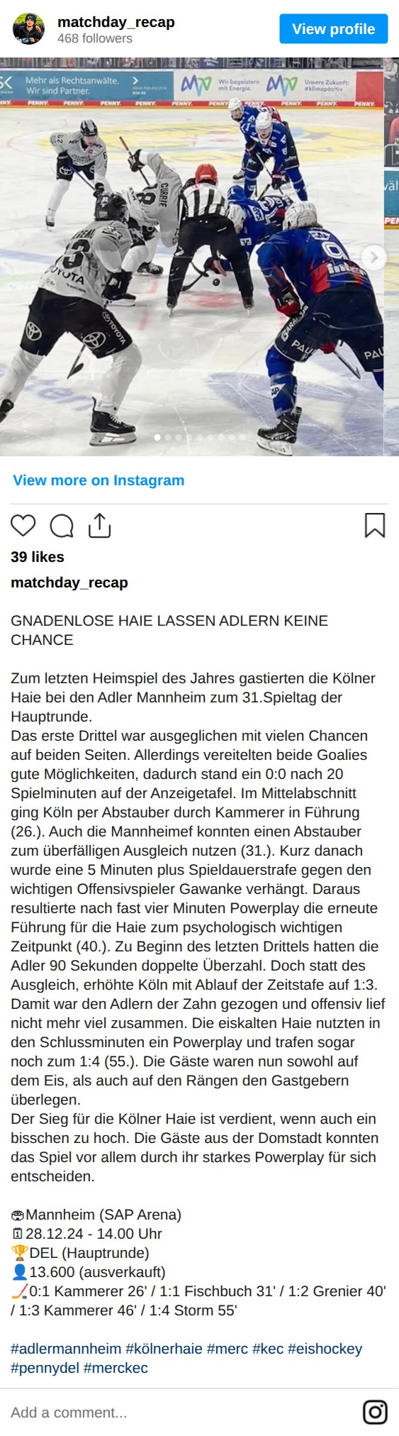 Matchbericht 28.12.2024