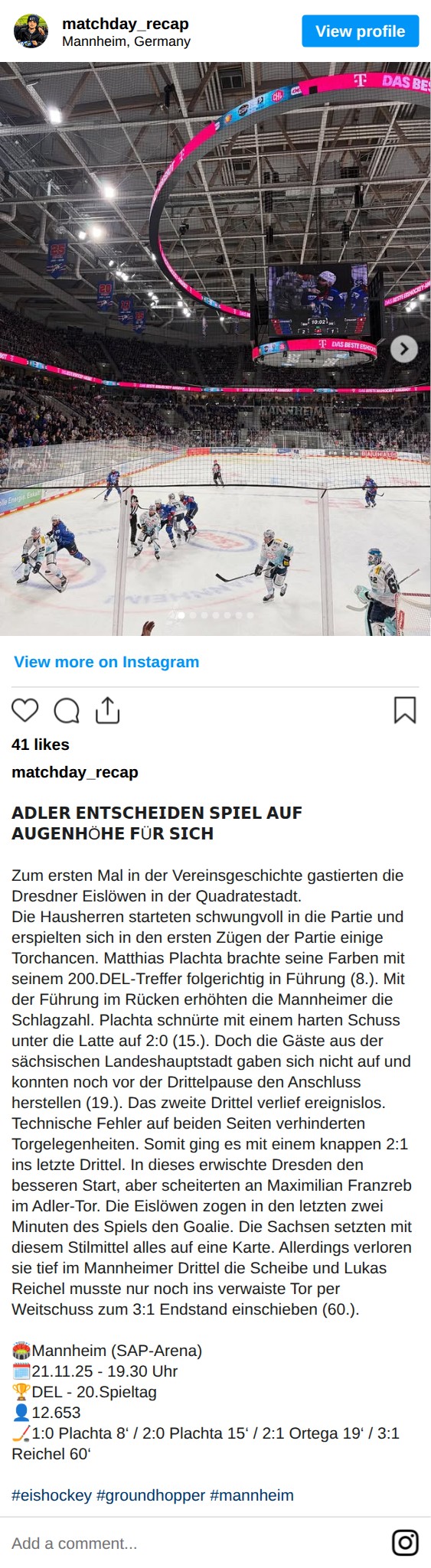 Matchbericht 21.11.2025
