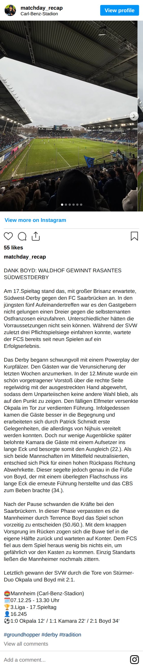 Matchbericht 07.12.2025