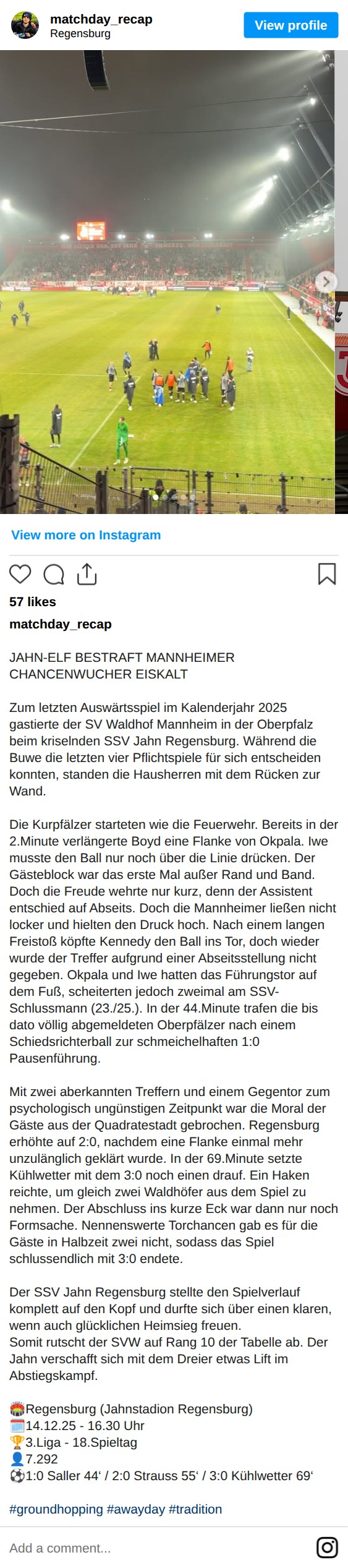 Matchbericht 14.12.2025