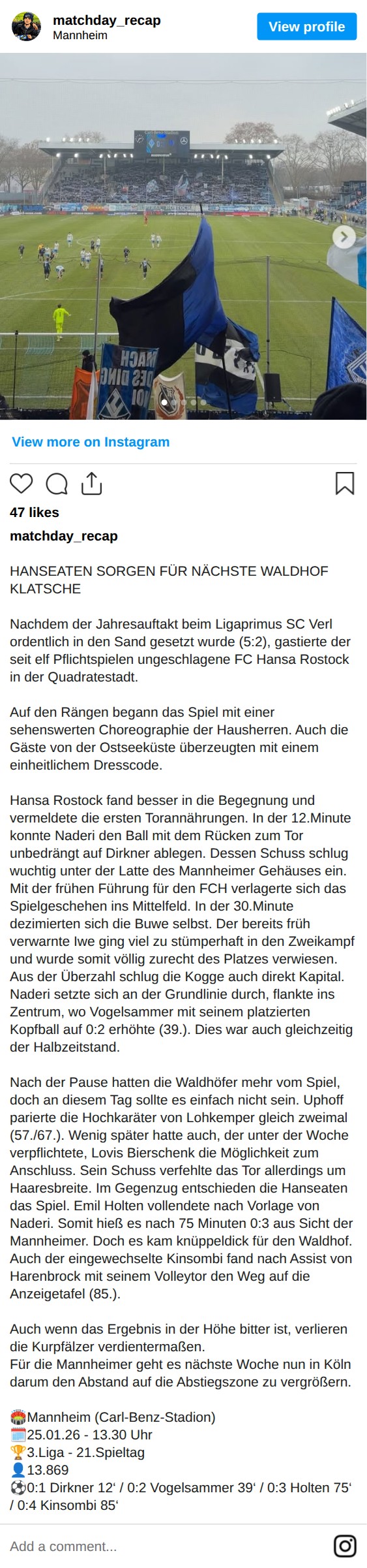 Matchbericht 25.01.2026