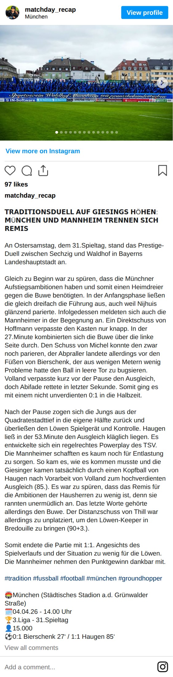Matchbericht 04.04.2026