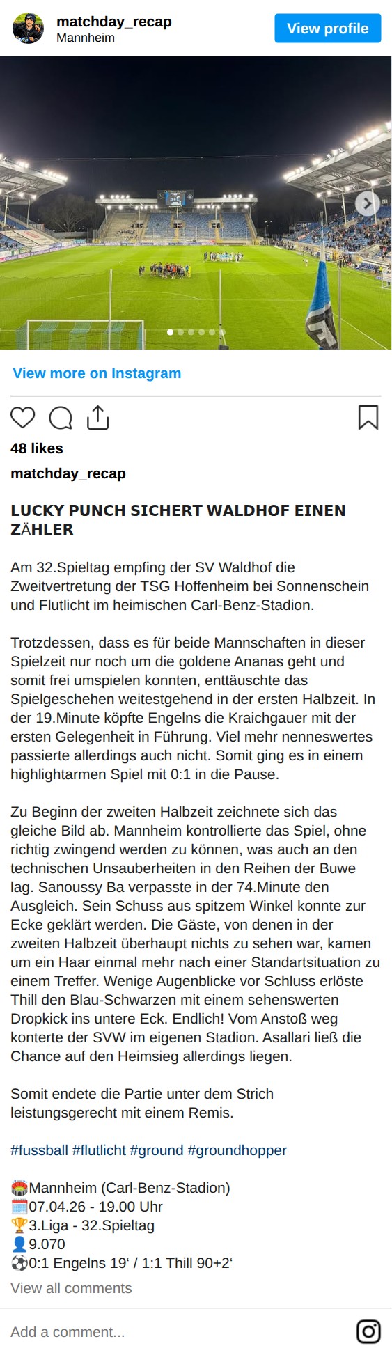 Matchbericht 07.04.2026